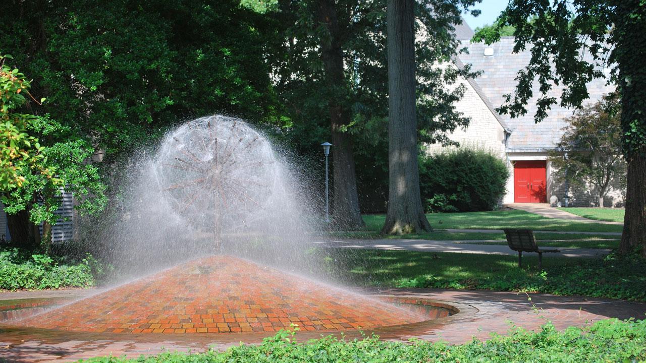 Weeping Basketball Fountain in Memorial Plaza